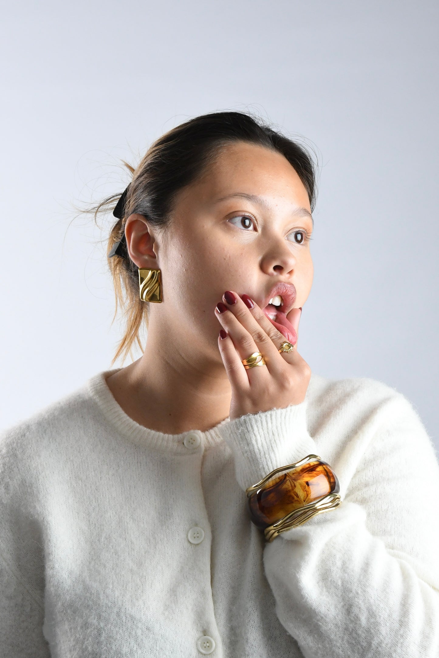 SAGE - GOLD EARRINGS 18K GOLD PLATING WATERPROOF