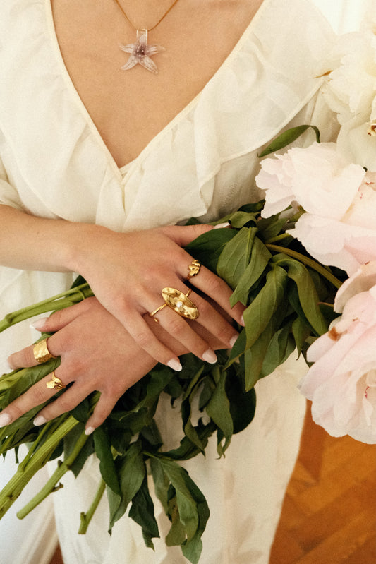 TULIPA - GOLD RING 18K GOLD PLATING WATERPROOF