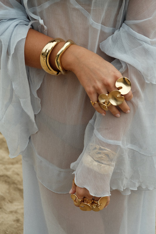 FLOR - GOLD BANGLE STAINLESS STEEL 18K GOLD PLATING WATERPROOF