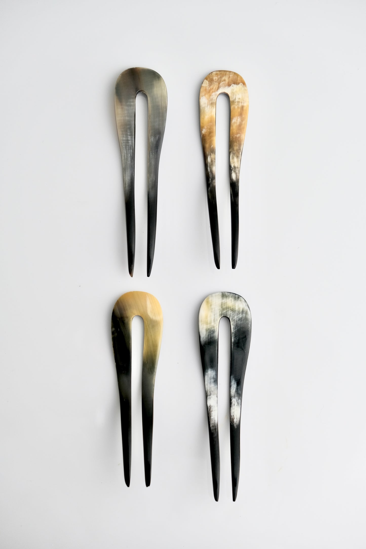 FRENCH HAIR PIN - BUFFALO HORN DARK