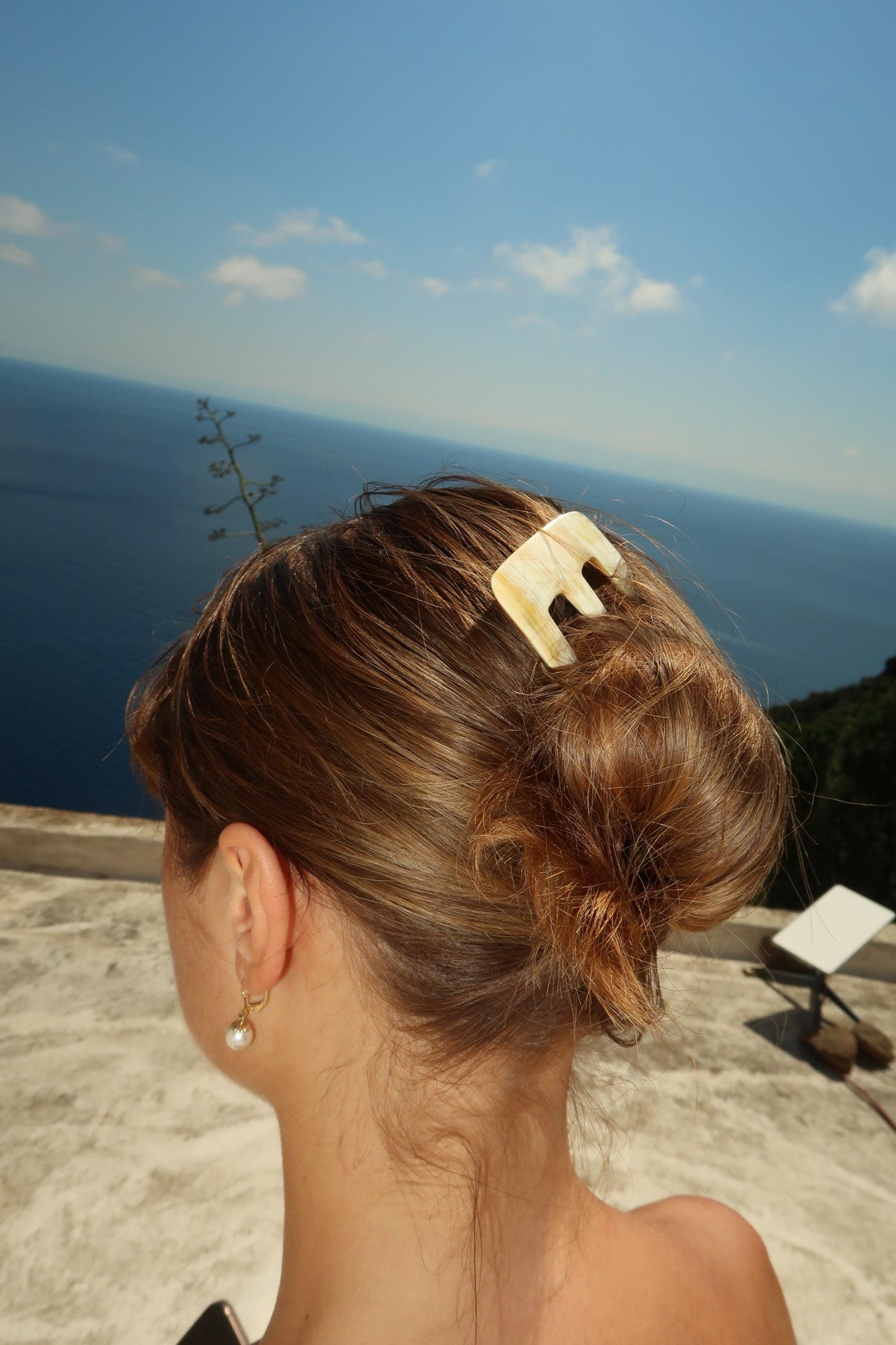 HAIR FORK - BUFFALO HORN DARK