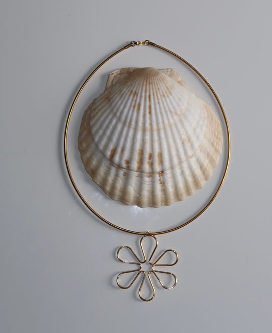 MAGNOLIA - GOLD FLOWER NECKLACE STAINLESS STEEL 18K GOLD PLATING WATERPROOF
