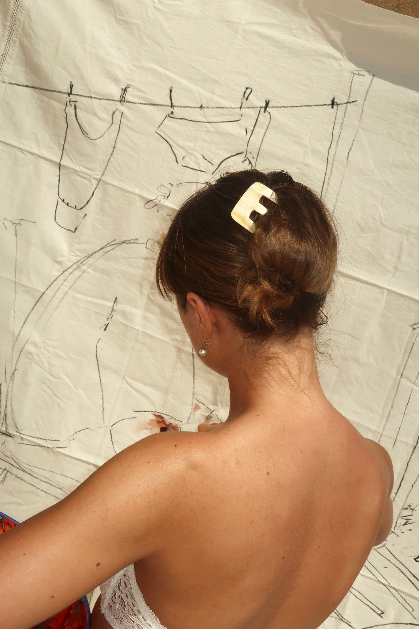 HAIR FORK - BUFFALO HORN DARK