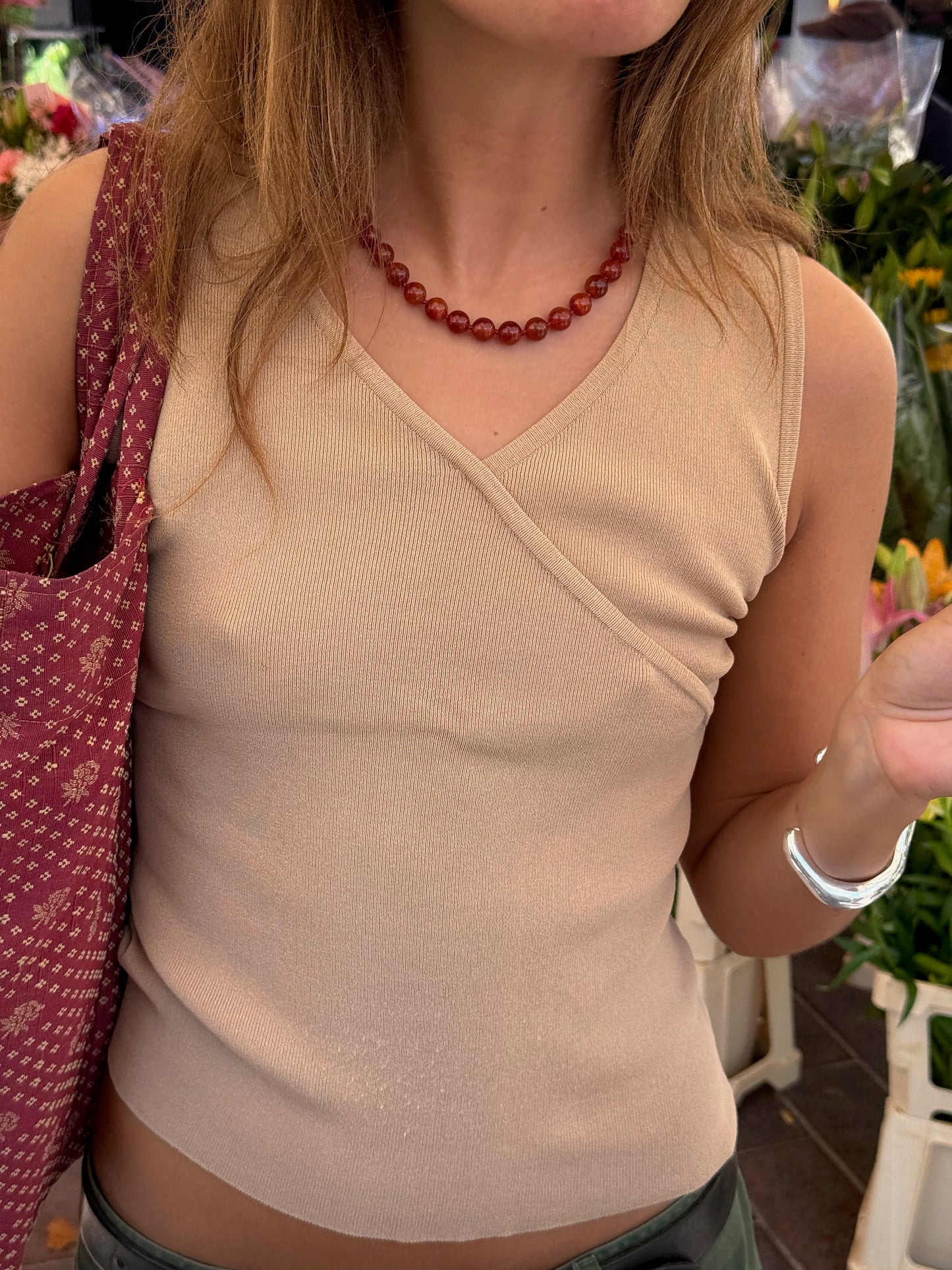 RIVIERA - RED PEARL NECKLACE