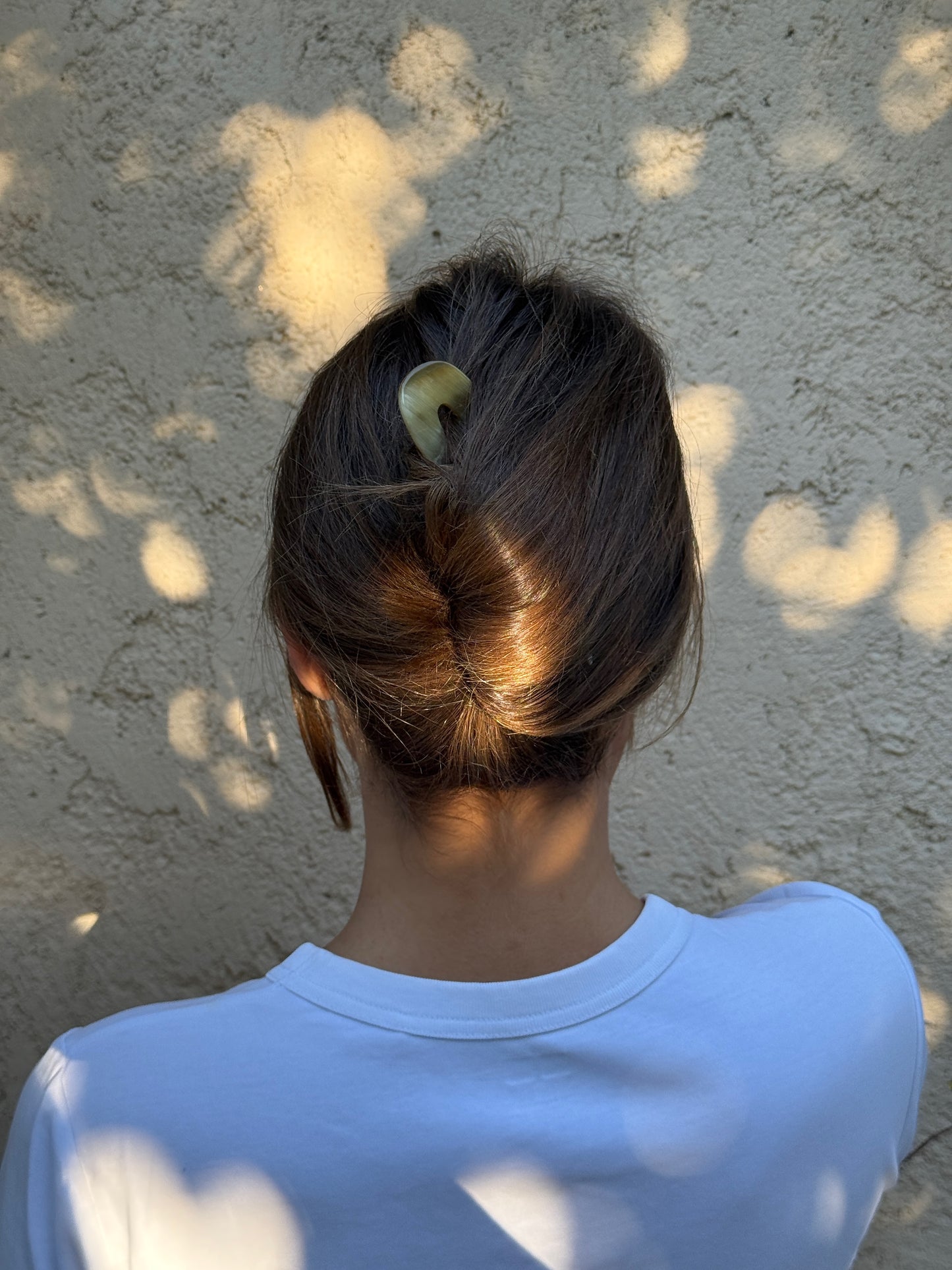 FRENCH HAIR PIN - BUFFALO HORN DARK