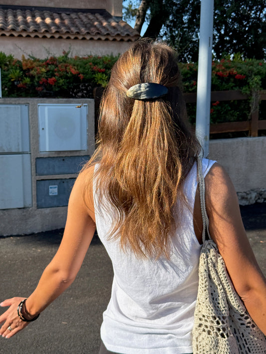 VENCE - BUFFALO HORN HAIR CLIP DARK