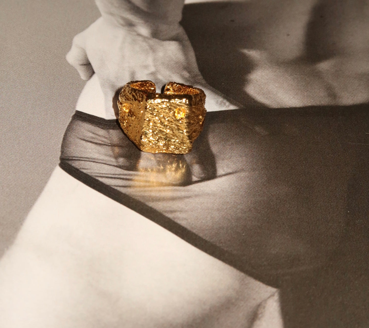 HYACINTH - GOLD RING SOLID 925 STERLING SILVER 18K GOLD PLATING WATERPROOF