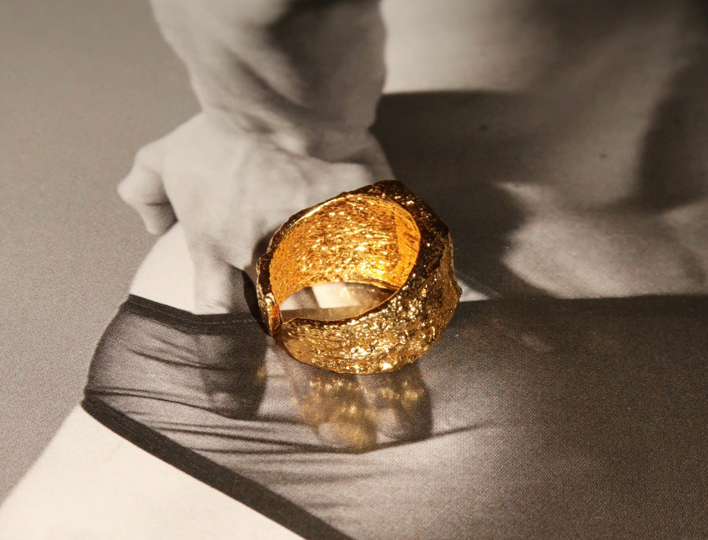 HYACINTH - GOLD RING SOLID 925 STERLING SILVER 18K GOLD PLATING WATERPROOF