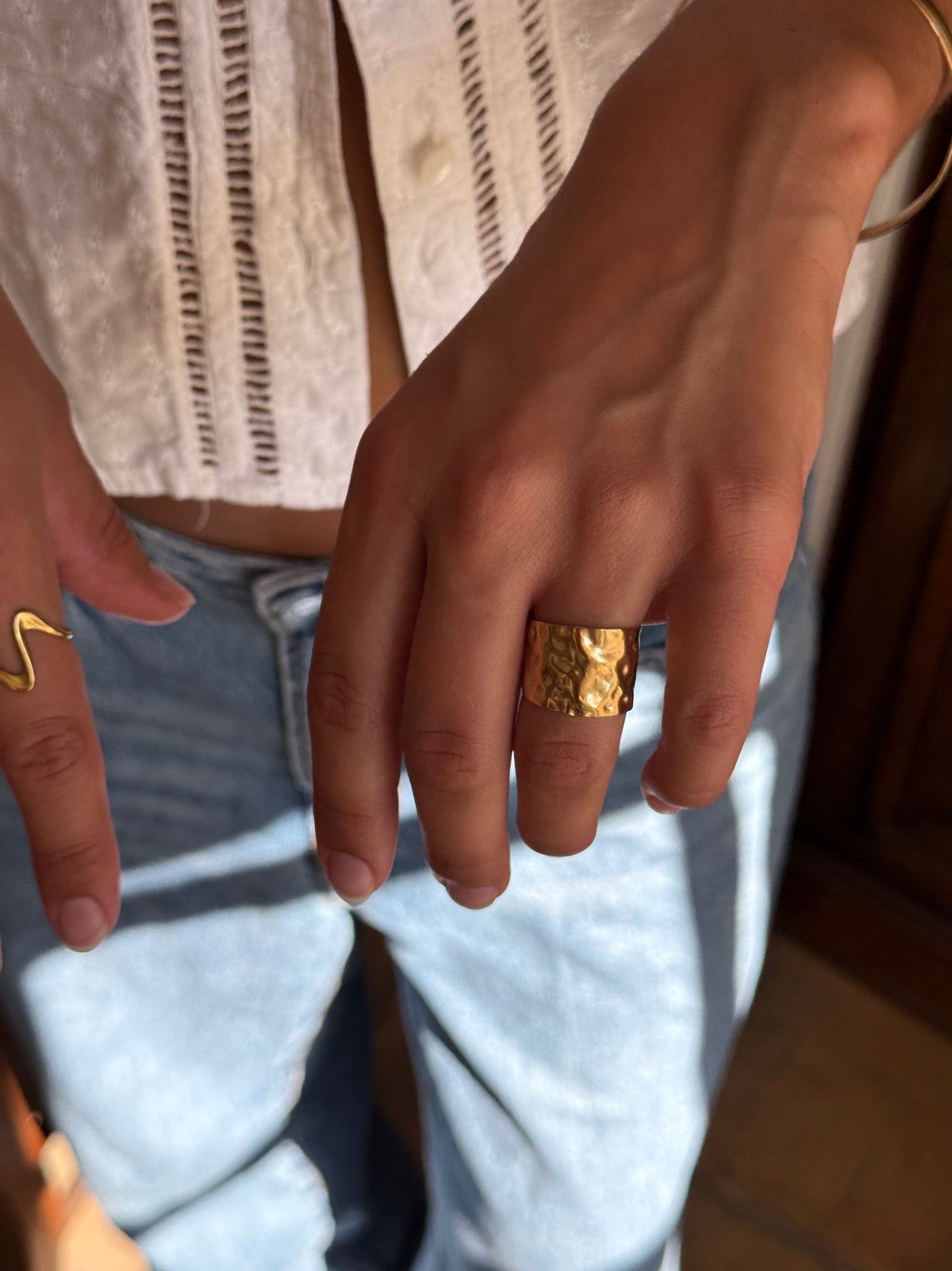 OBLIQUA - GOLD RING 18K GOLD PLATING WATERPROOF