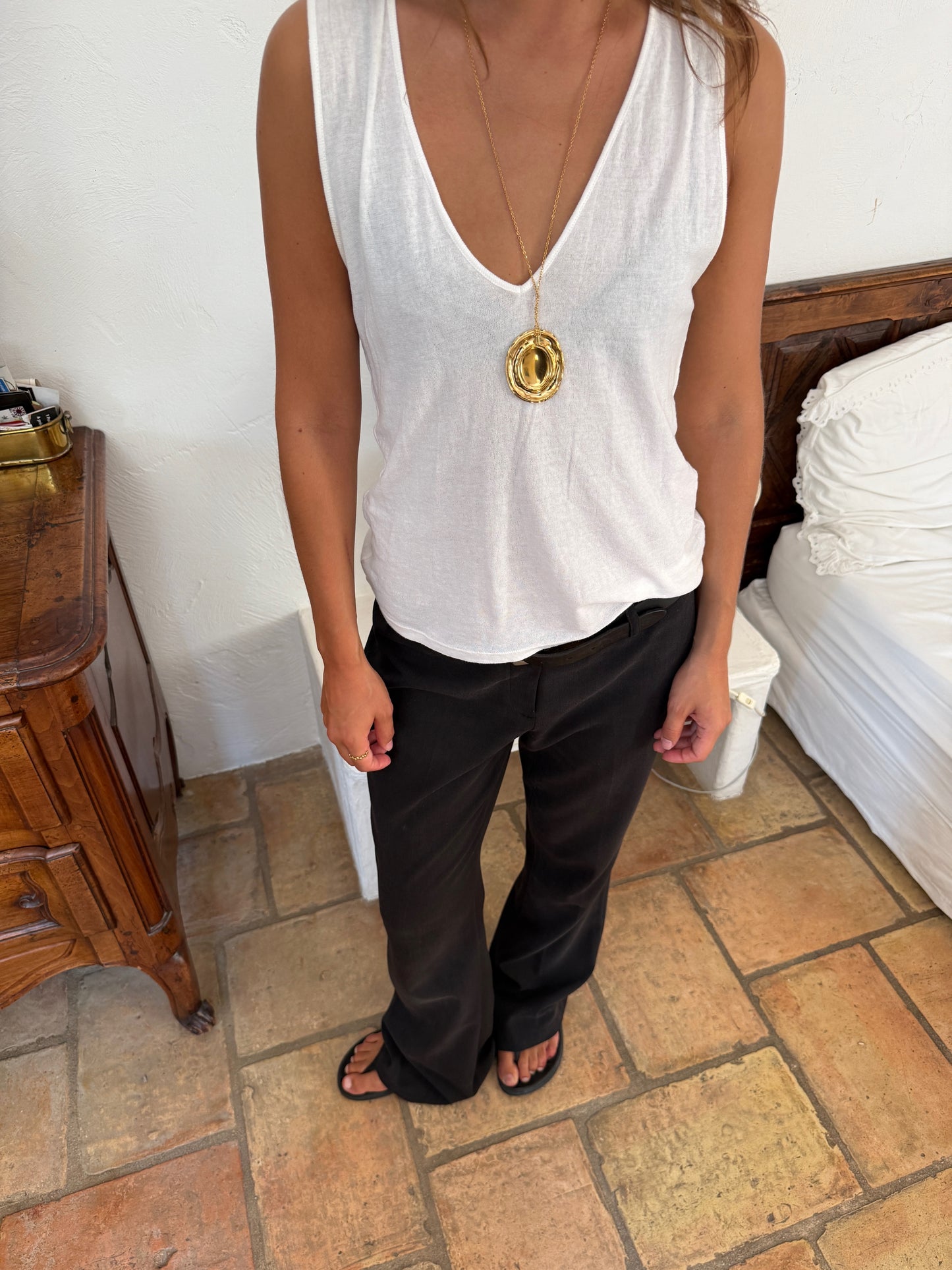 CANNES - LONG GOLD NECKLACE 18K GOLD PLATING  WATERPROOF