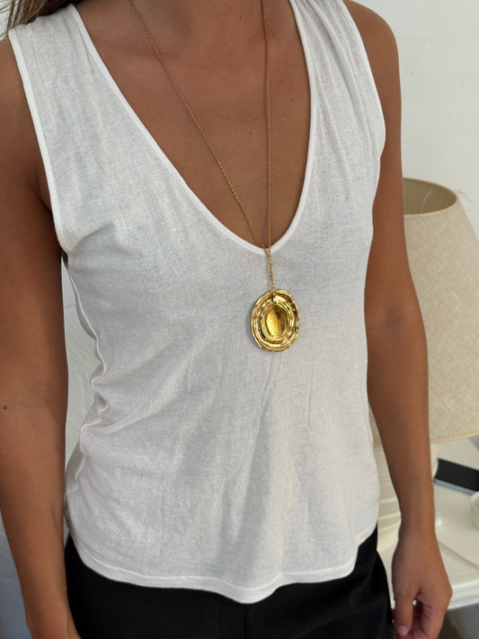 CANNES - LONG GOLD NECKLACE 18K GOLD PLATING  WATERPROOF