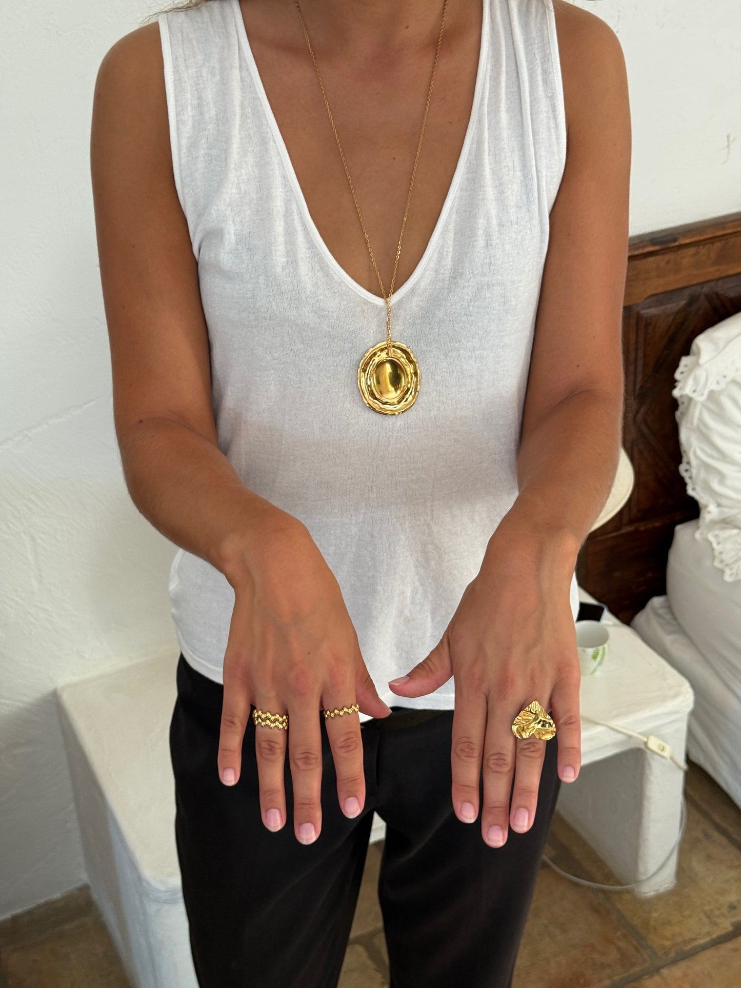 CANNES - LONG GOLD NECKLACE 18K GOLD PLATING  WATERPROOF