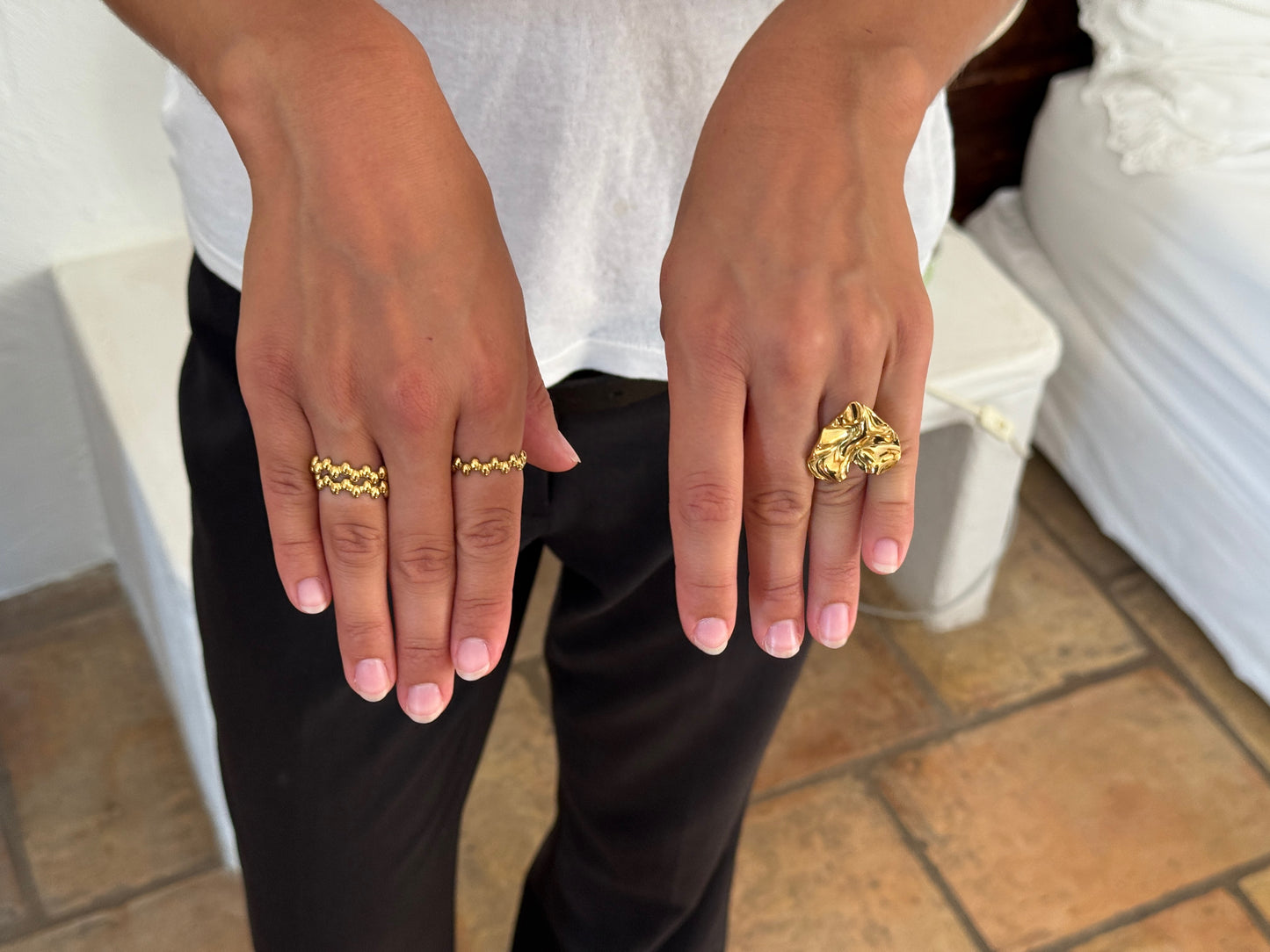 MAHONIA - GOLD RING IN STAINLESS STEEL 18K GOLD PLATED WATERPROOF