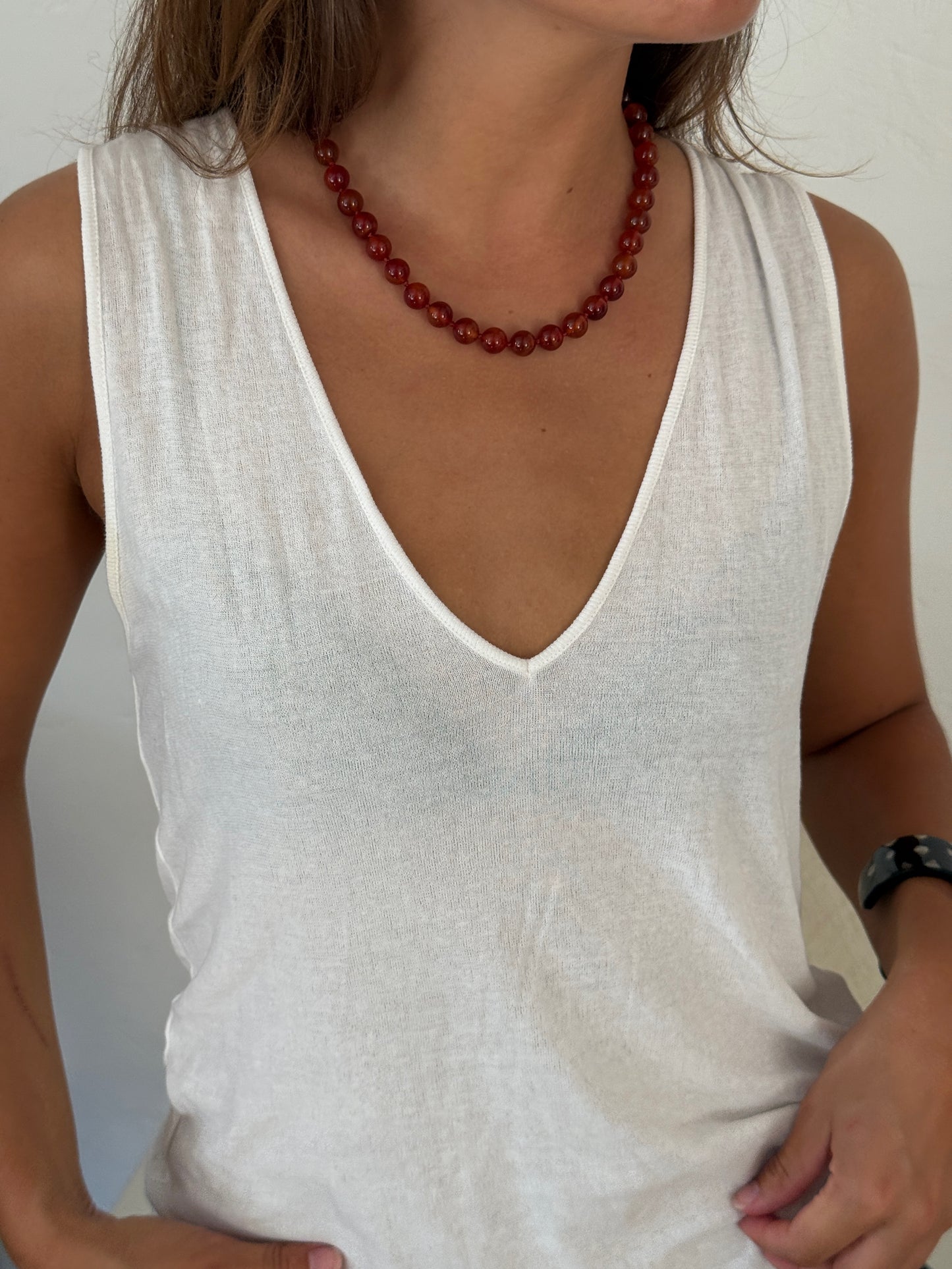 RIVIERA - RED PEARL NECKLACE