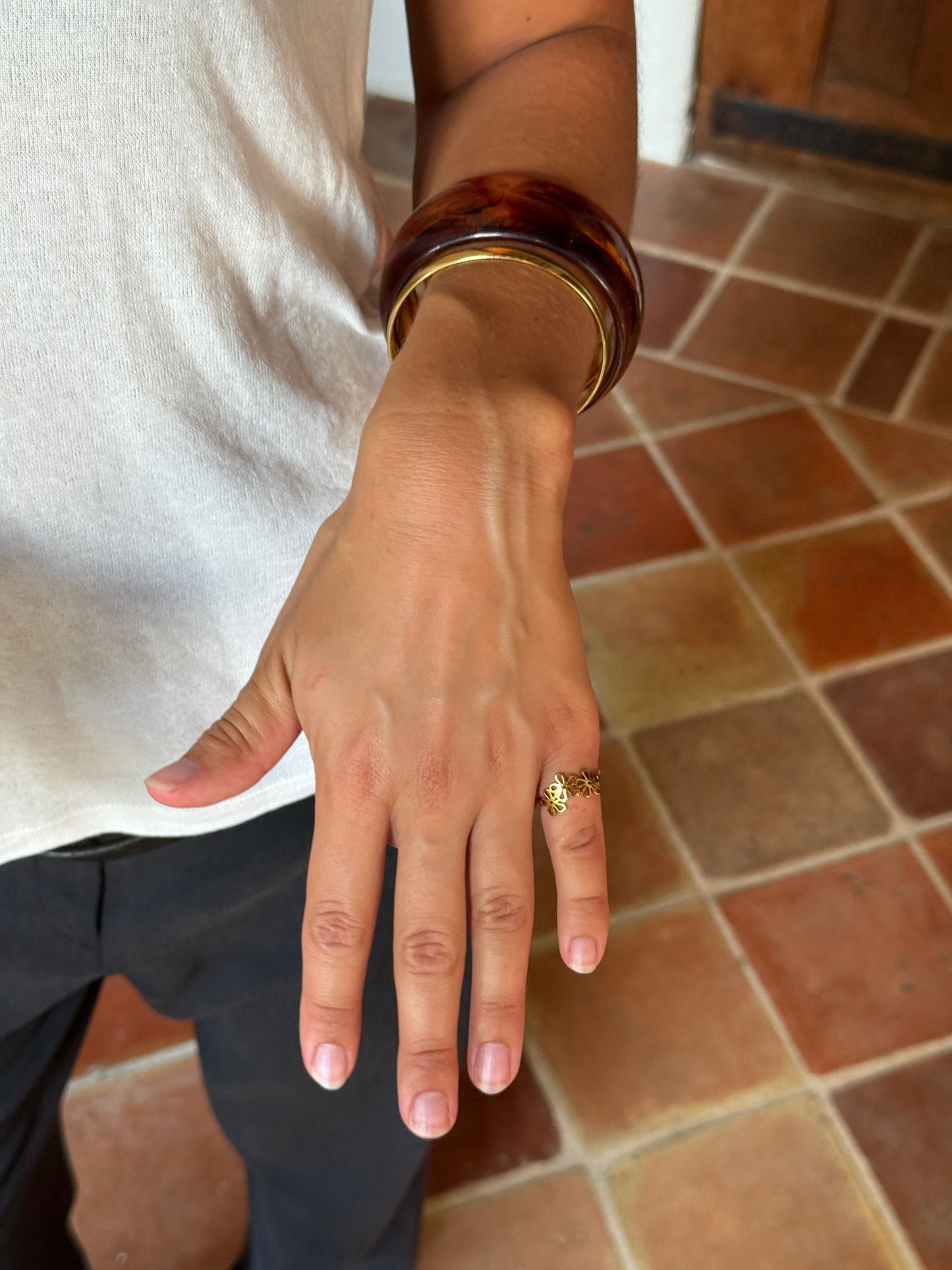 DAISY - GOLD RING STAINLESS STEEL 18K GOLD PLATING WATERPROOF