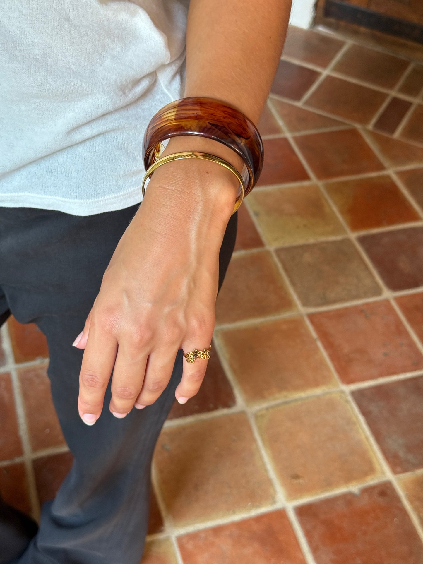 DAISY - GOLD RING STAINLESS STEEL 18K GOLD PLATING WATERPROOF