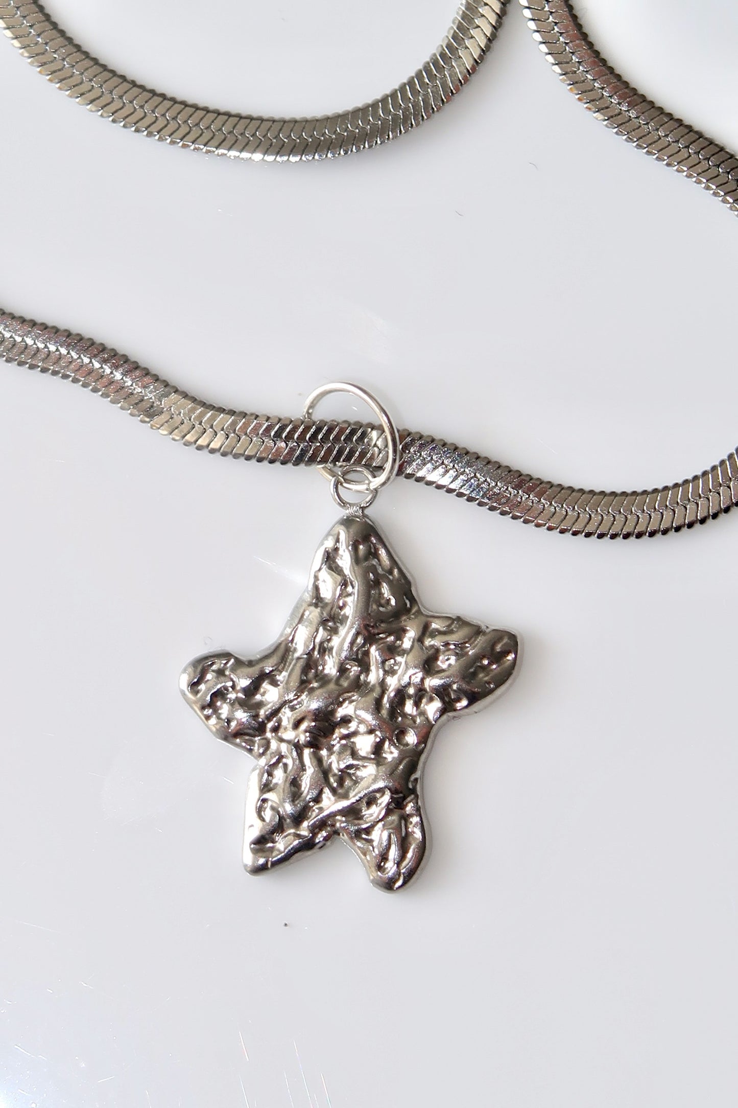 KALMIA - SILVER STAR NECKLACE STAINLESS WATERPROOF STEEL