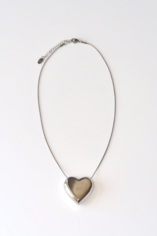 TULIP - SILVER HEART NECKLACE STAINLESS STEEL WATERPROOF