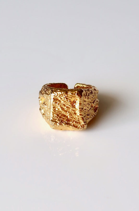 HYACINTH - GOLD RING SOLID 925 STERLING SILVER 18K GOLD PLATING WATERPROOF