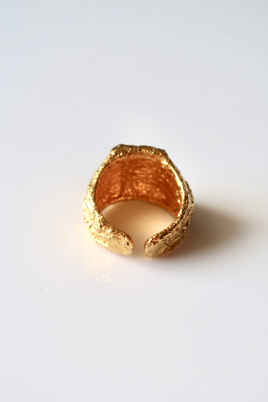 HYACINTH - GOLD RING SOLID 925 STERLING SILVER 18K GOLD PLATING WATERPROOF