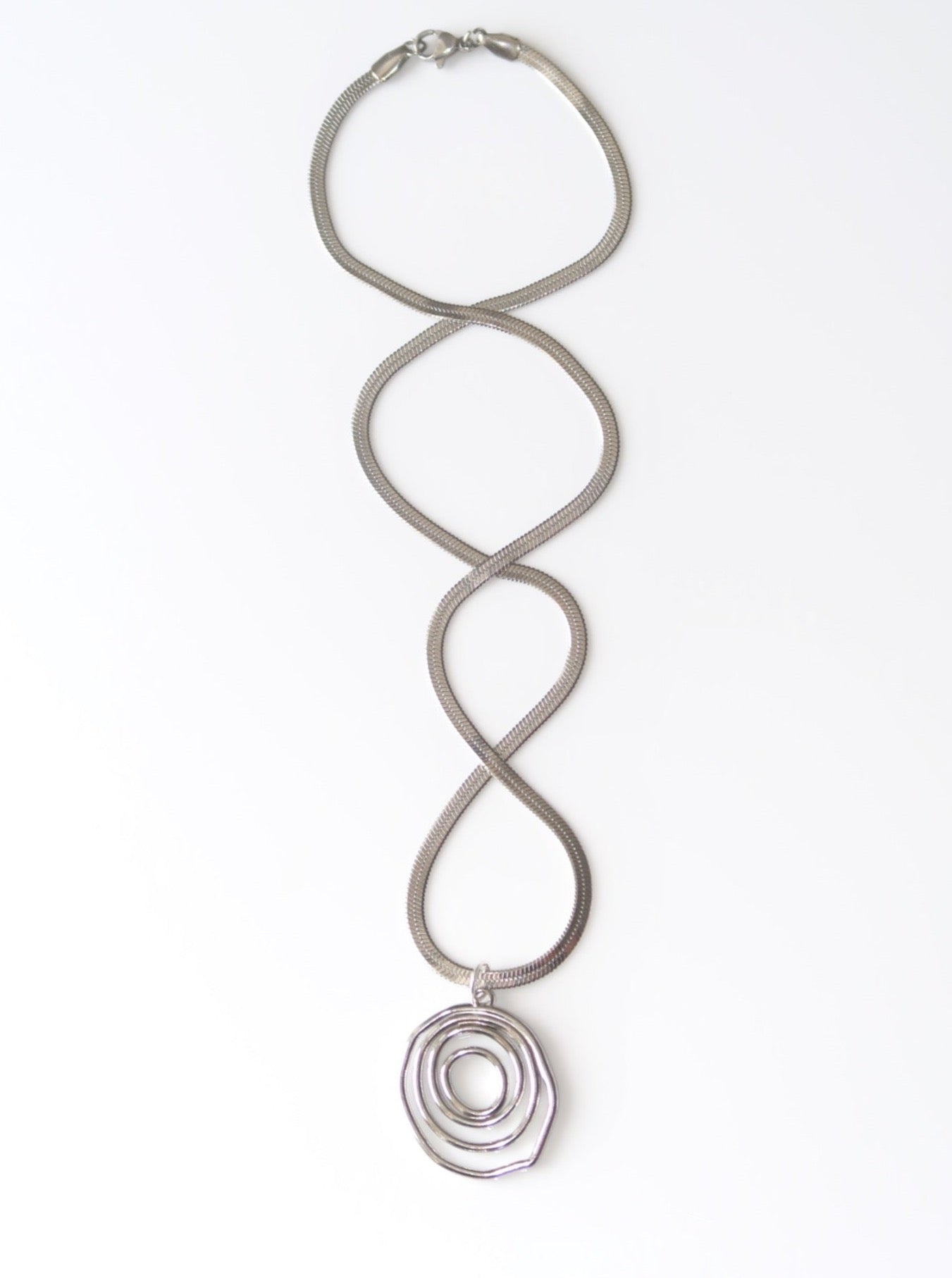 ZINNIA - SILVER SWIRL NECKLACE STAINLESS STEEL WATERPROOF