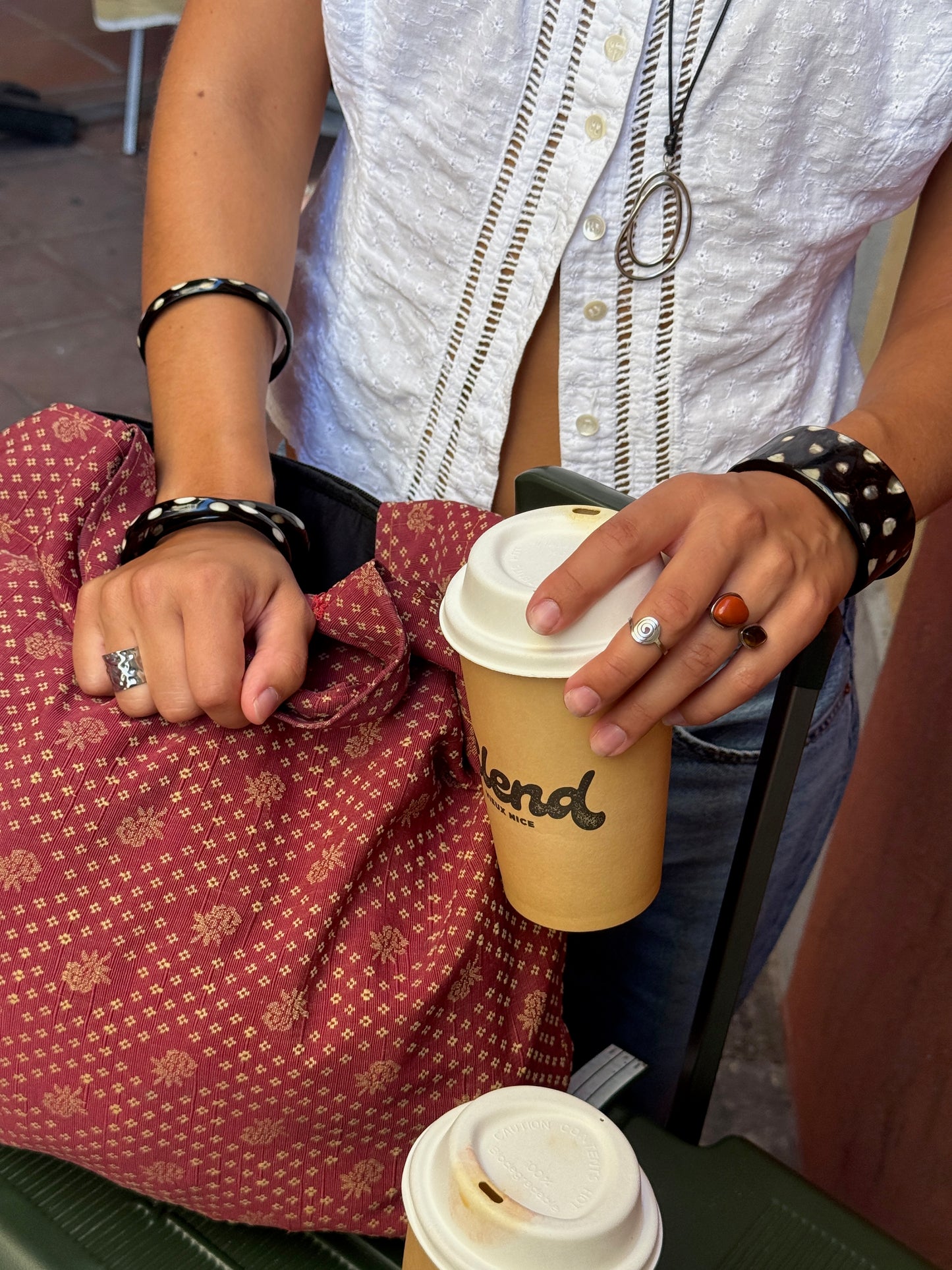 OCHNA - BUFFALO HORN BANGLE DOTS