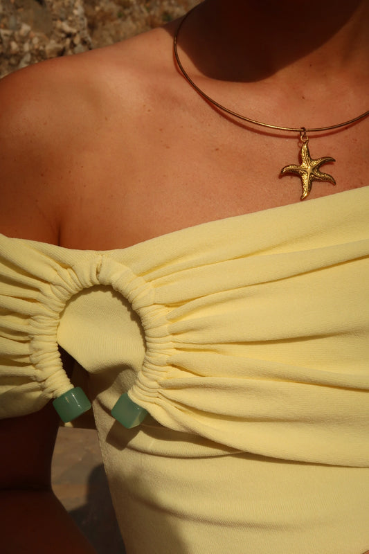 HONEYSUCKLE - GOLD STARFISH NECKLACE STAINLESS STEEL 18K GOLD PLATING WATERPROOF