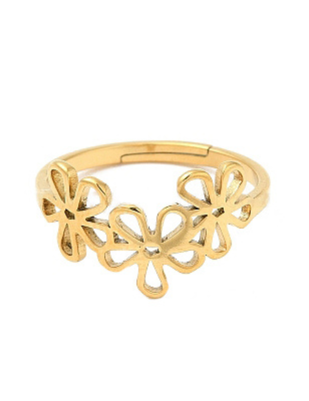 DAISY - GOLD RING STAINLESS STEEL 18K GOLD PLATING WATERPROOF