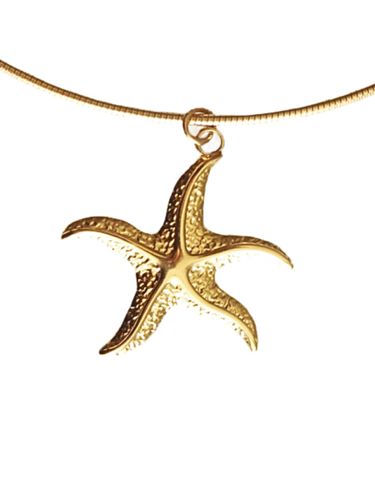 HONEYSUCKLE - GOLD STARFISH NECKLACE STAINLESS STEEL 18K GOLD PLATING WATERPROOF