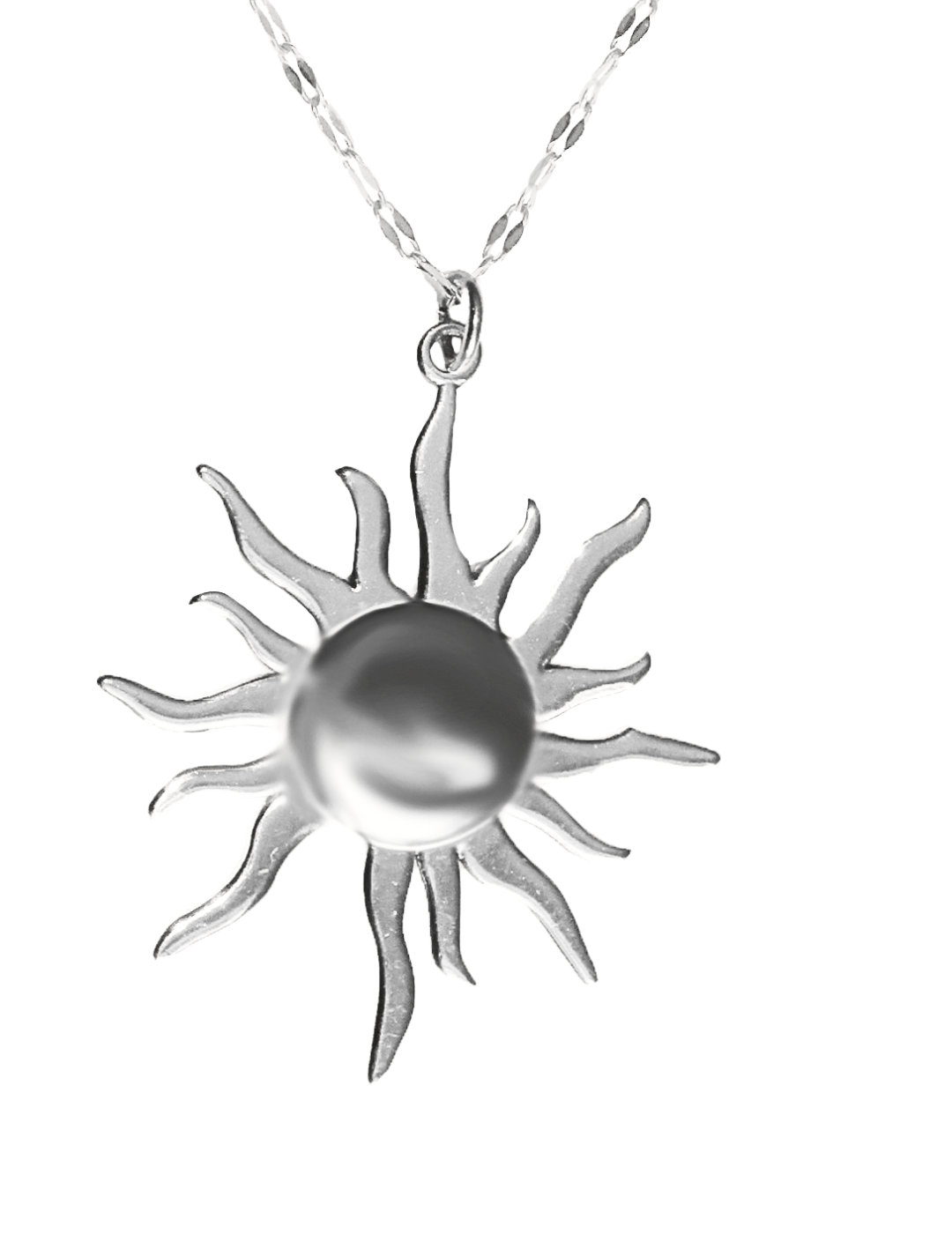 SHINE - SILVER SUN NECKLACE STAINLESS STEEL WATERPROOF