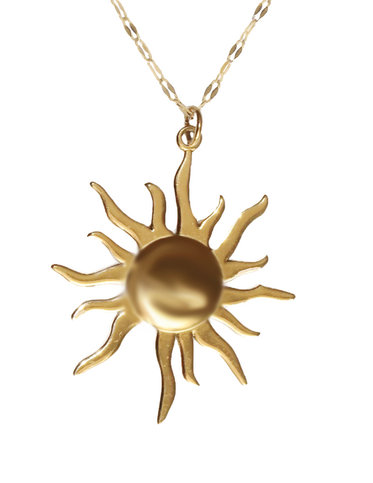 SHINE - GOLD SUN NECKLACE STAINLESS STEEL 18K GOLD PLATING WATERPROOF