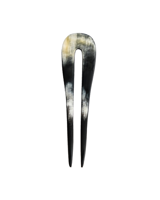 FRENCH HAIR PIN - BUFFALO HORN DARK