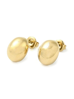 JAPONICA - GOLD ROUND STUD EARRINGS 18K GOLD PLATING WATERPROOF