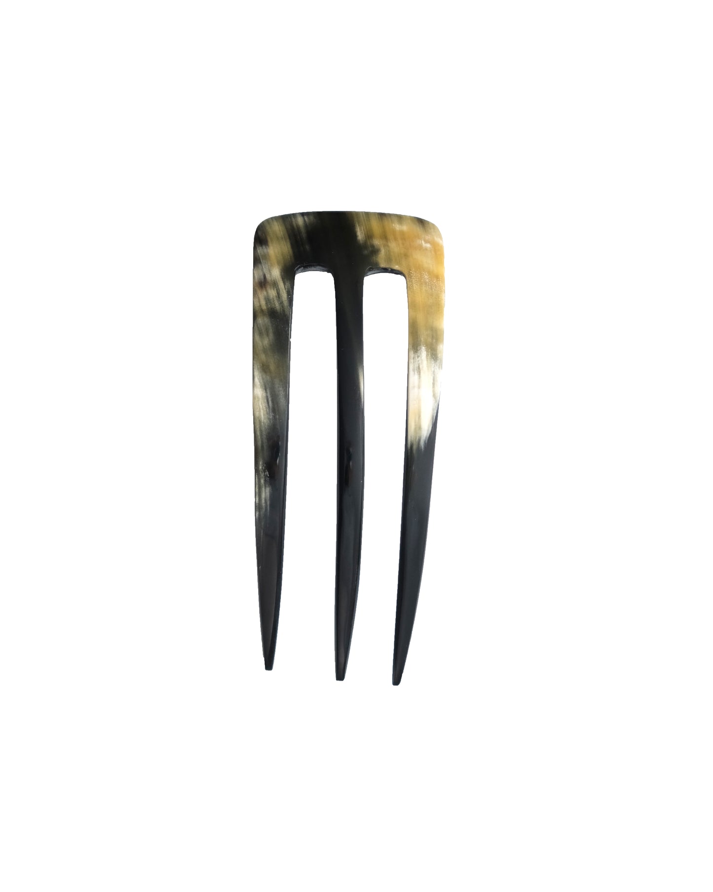 HAIR FORK - BUFFALO HORN DARK