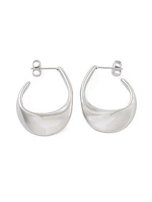 ALBA - SILVER SWIRL HOOP EARRINGS WATERPROOF