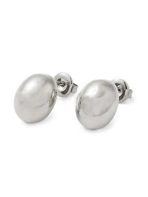 JAPONICA - SILVER ROUND STUD EARRINGS WATERPROOF