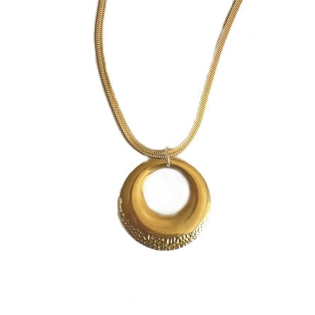 GARDENIA - GOLD RING NECKLACE STAINLESS STEEL 18K GOLD PLATING WATERPROOF