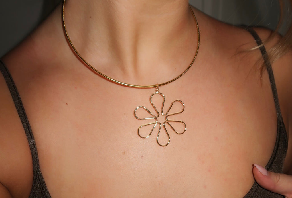 MAGNOLIA - GOLD FLOWER NECKLACE STAINLESS STEEL 18K GOLD PLATING WATERPROOF