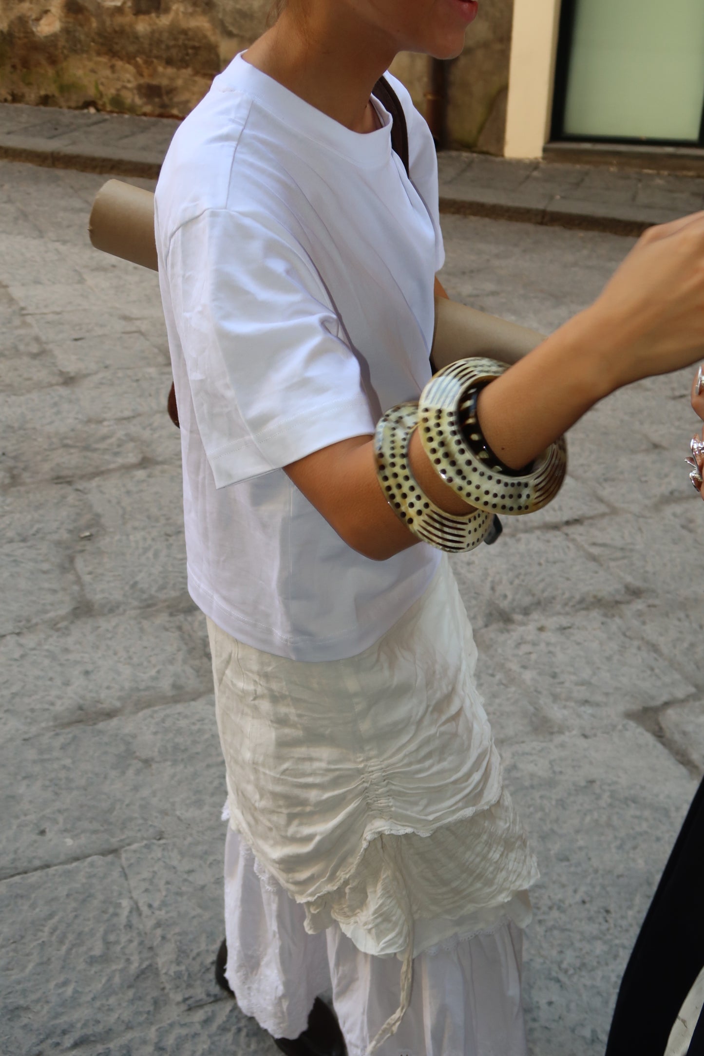 ORCHID - BUFFALO HORN BANGLE DOTS