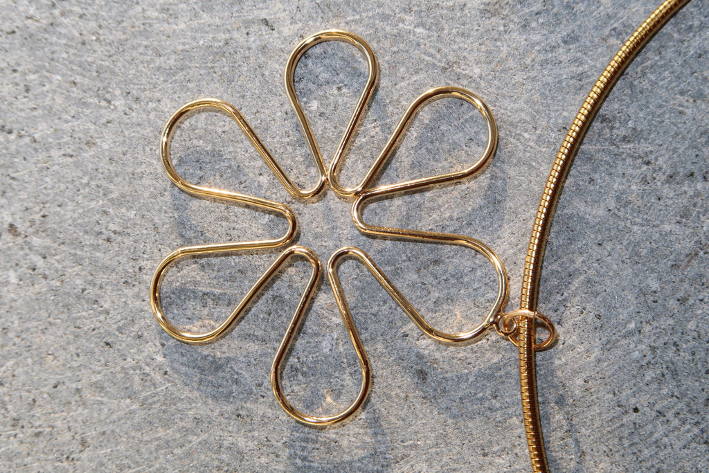 MAGNOLIA - GOLD FLOWER NECKLACE STAINLESS STEEL 18K GOLD PLATING WATERPROOF