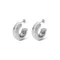 CLIVIA - CHUNKY SILVER HOOP EARRINGS WATERPROOF