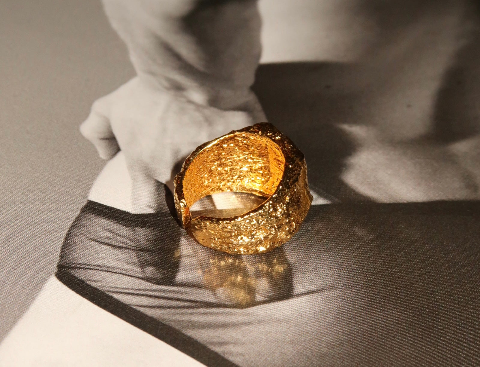 HYACINTH - GOLD RING SOLID 925 STERLING SILVER 18K GOLD PLATING WATERPROOF