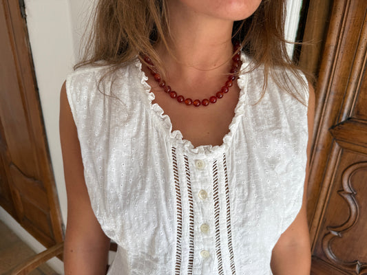 RIVIERA - RED PEARL NECKLACE
