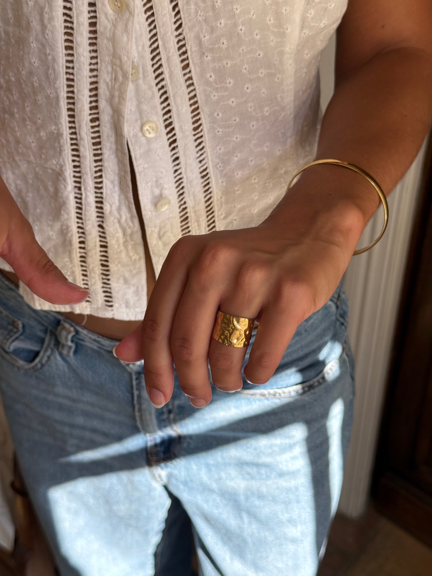 OBLIQUA - GOLD RING 18K GOLD PLATING WATERPROOF