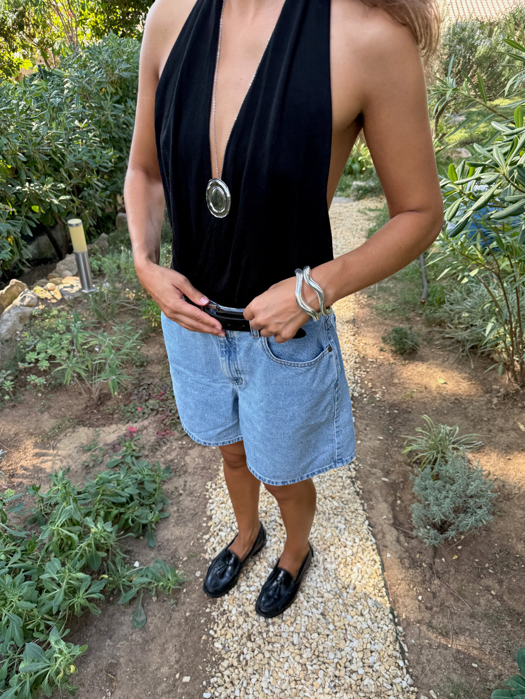 MENTHA - WAVY SILVER BANGLE WATERPROOF