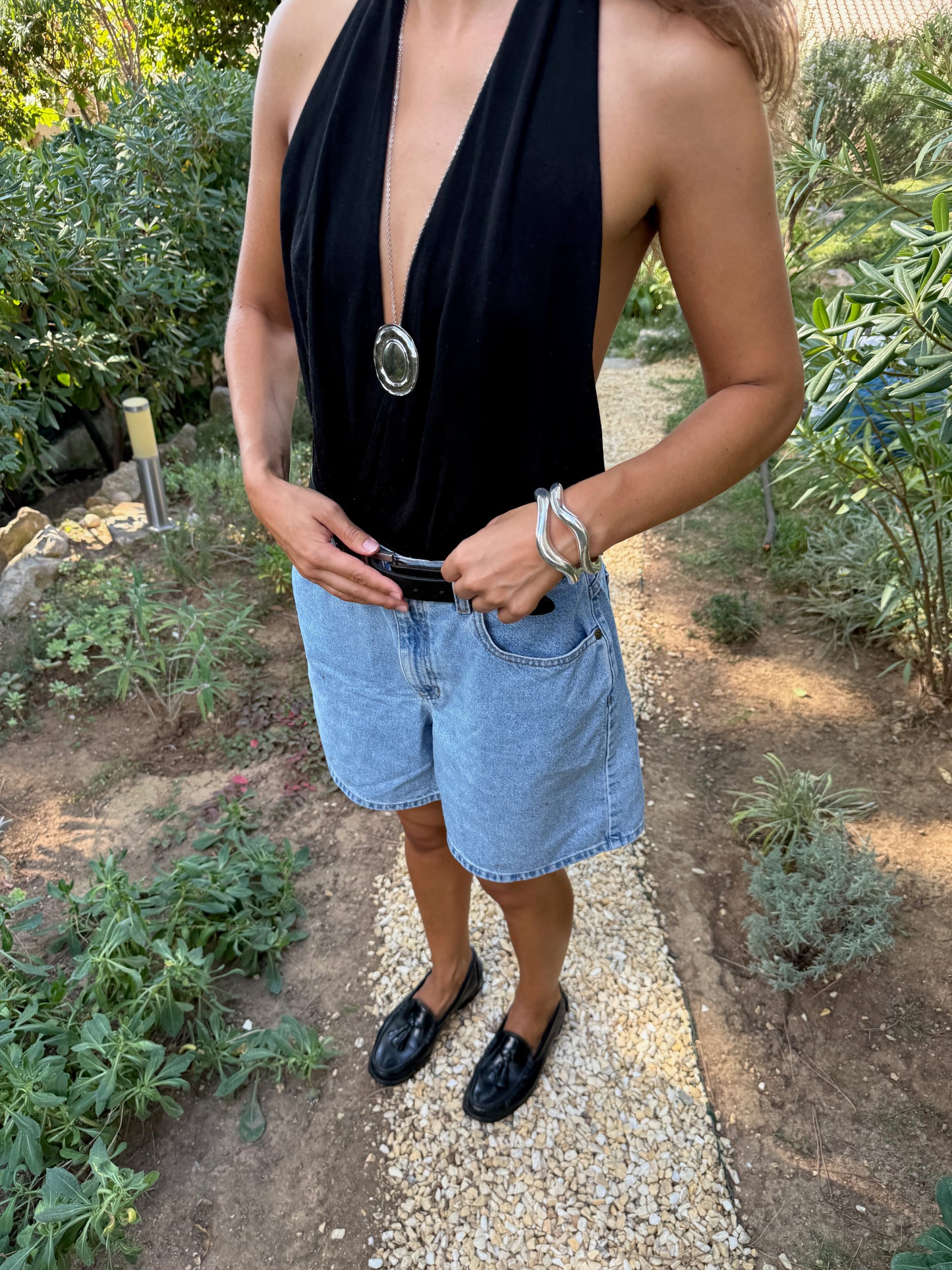 MENTHA - WAVY SILVER BANGLE WATERPROOF