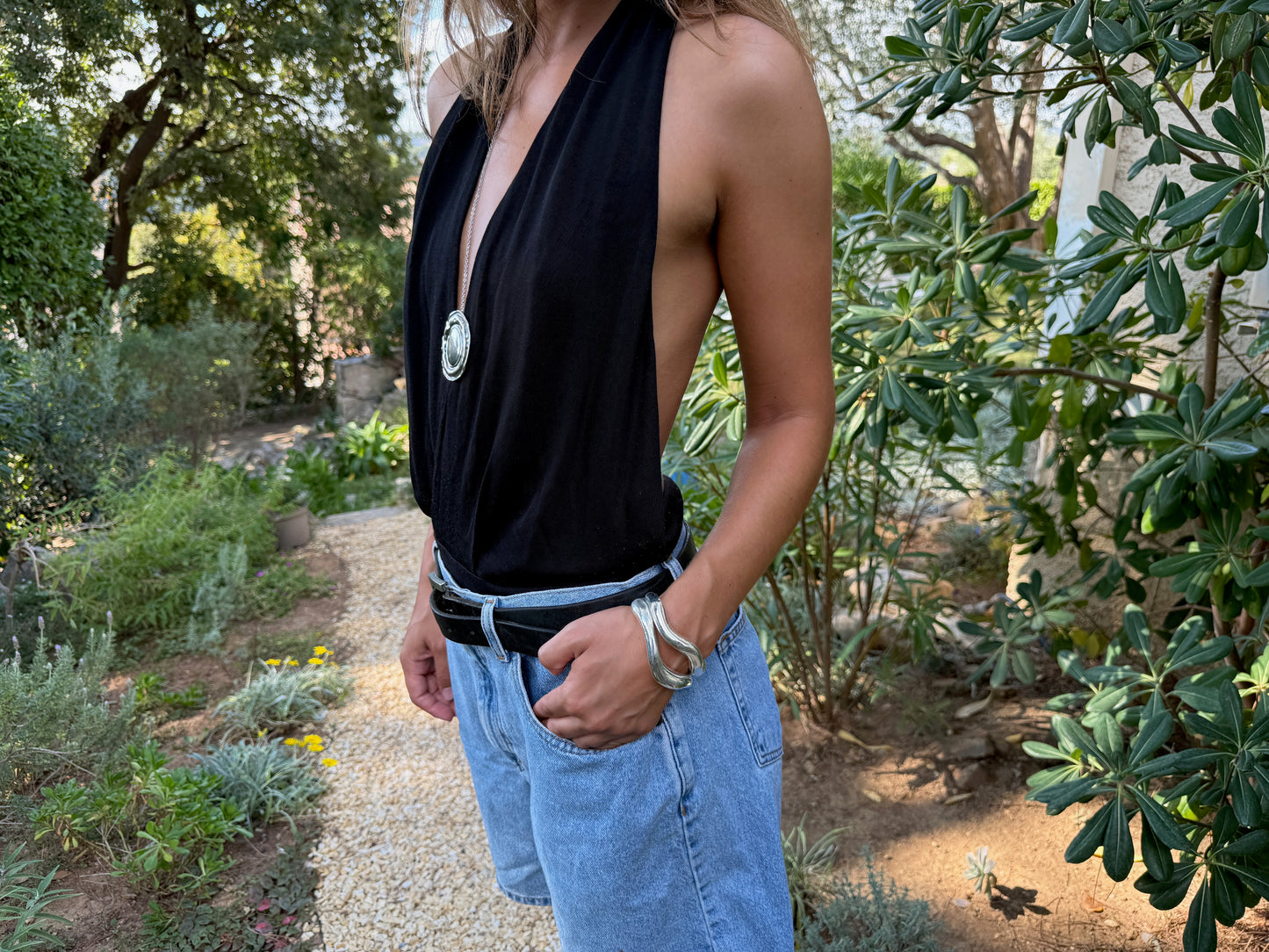 MENTHA - WAVY SILVER BANGLE WATERPROOF