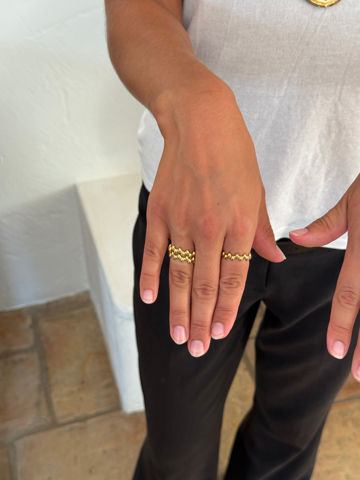 MAHONIA - GOLD RING IN STAINLESS STEEL 18K GOLD PLATED WATERPROOF