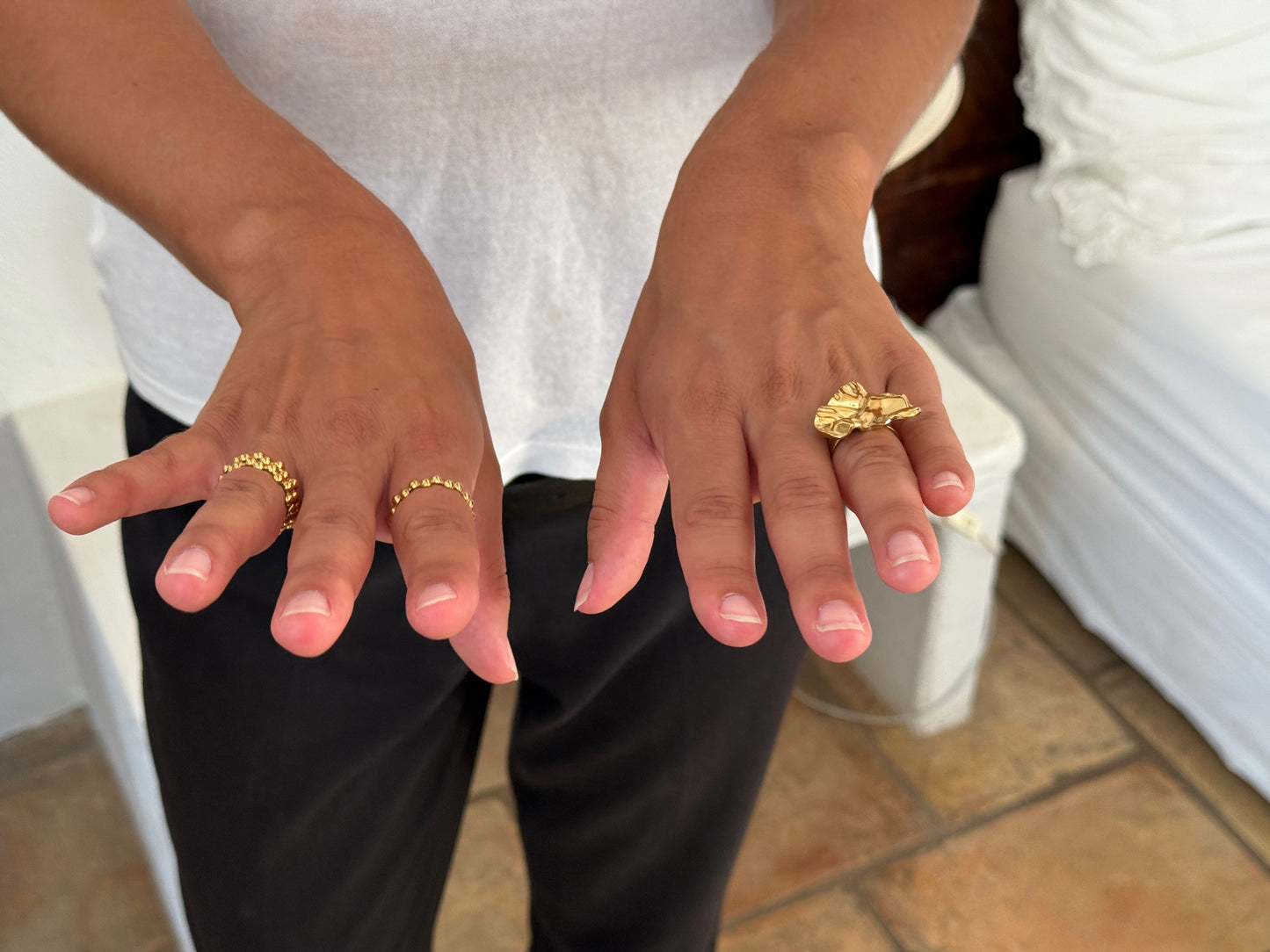 MAHONIA - GOLD RING IN STAINLESS STEEL 18K GOLD PLATED WATERPROOF