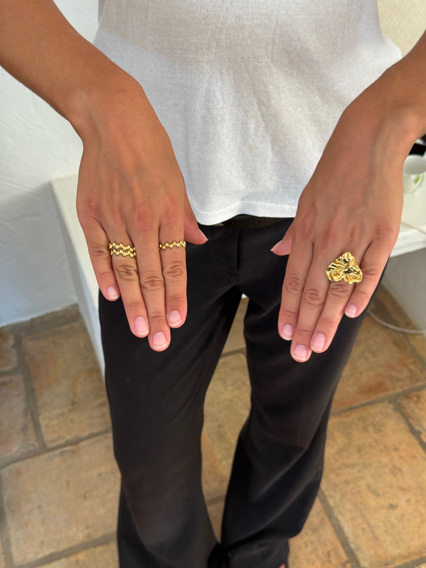 CYNARA - GOLD RING IN STAINLESS STEEL 18K GOLD WATERPROOF